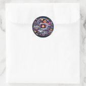 Sticker Rond Aire de jeu Retro Tech : une nostalgique Odyssée d (Sac)