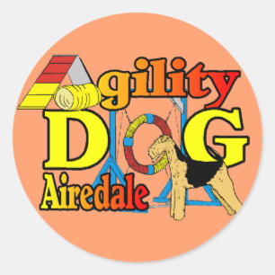 Sticker Rond Airedale_Cadeaux D'Agilité