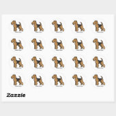 Sticker Rond airedale terrier (Feuille)
