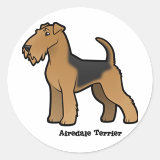 Sticker Rond airedale terrier (Devant)