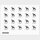 Sticker Rond Airedale Terrier (Feuille)