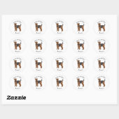 Sticker Rond Airedale terrier dog cartoon (Feuille)