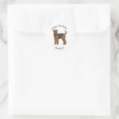 Sticker Rond Airedale terrier dog cartoon (Sac)