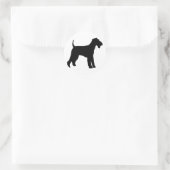 Sticker Rond Airedale Terrier (noir) (Sac)