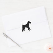 Sticker Rond Airedale Terrier (noir) (Enveloppe)