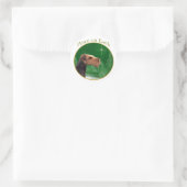 Sticker Rond Airedale Terrier Paix (Sac)