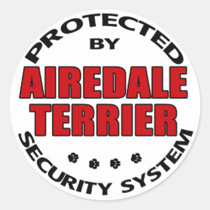 Sticker Rond Airedale Terrier Security