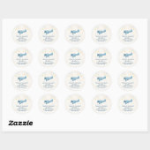 Sticker Rond Airplane Baby Shower Whimsical Boy Baby Welcome  (Feuille)