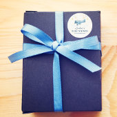 Sticker Rond Airplane Baby Shower Whimsical Boy Baby Welcome 