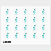 Sticker Rond Aisha Blue (Feuille)