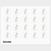 Sticker Rond Aisha White (Feuille)