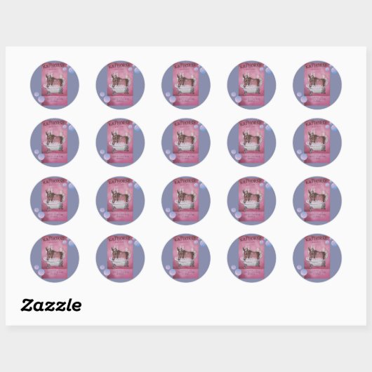 Sticker Rond ajout de savon de bain (Feuille)