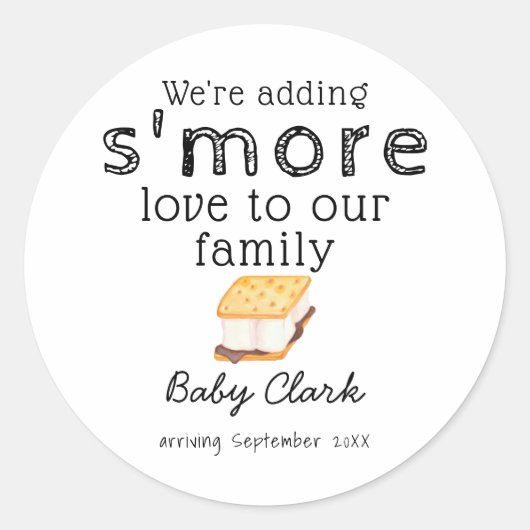 Sticker Rond Ajout du Baby shower d'amour S'more (Devant)