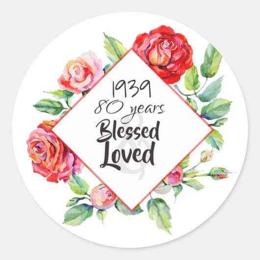 Sticker Rond AJOUTER Année de naissance Âge Cadeau d'anniversai (Devant)