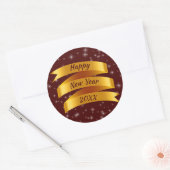 Sticker Rond Ajouter Année Texte Joyeux Nouvel An 20xx Gold Rub (Enveloppe)