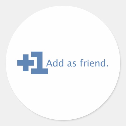 Sticker Rond Ajouter comme ami - Plus un (bleu) (Devant)