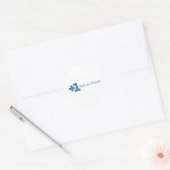 Sticker Rond Ajouter comme ami - Plus un (bleu) (Enveloppe)