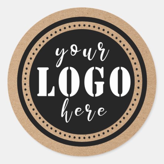 Sticker Rond Ajouter du papier logo Kraft (Devant)