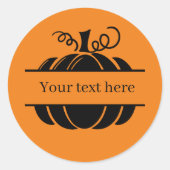 Sticker Rond ajouter du texte Automne citrouille saisonnier (Devant)