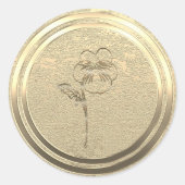 Sticker Rond Ajouter du texte Pansy Violet Or (Devant)