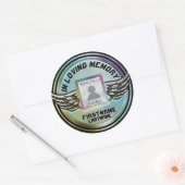 Sticker Rond Ajouter la photo Rainbow Memorial (Enveloppe)