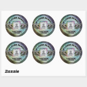 Sticker Rond Ajouter la photo Rainbow Memorial (Feuille)