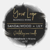 Sticker Rond Ajouter le logo Black & Gold Modern Product Packag (Devant)