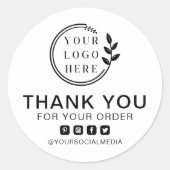 Sticker Rond Ajouter le logo Social Media Order Merci (Devant)