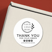 Sticker Rond Ajouter le logo Social Media Order Merci