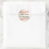 STICKER ROND AJOUTER LE NOM OU LE TEXTE DE BASEBALL ICI-STICKER (Sac)