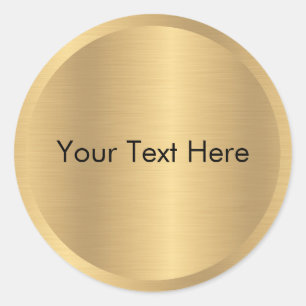 Sticker Rond Ajouter le texte Faux Gold Metallic Look Blank Mod