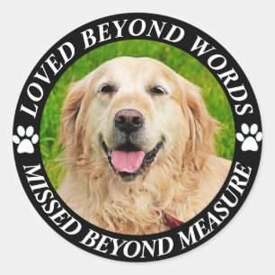 Sticker Rond Ajouter photo et nom Animaux de compagnie Memorial
