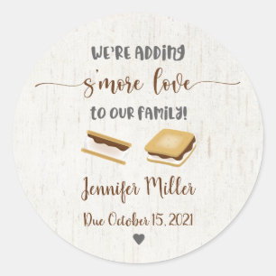 Sticker Rond Ajouter S'more Love S'mores Baby shower Favor