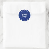 Sticker Rond Ajouter un logo bleu foncé marine et blanc avec bo (Sac)