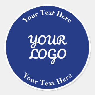 Sticker Rond Ajouter un logo bleu foncé marine et blanc avec bo