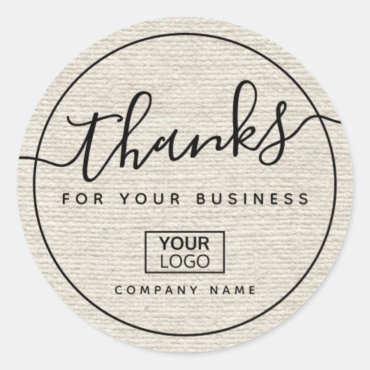 Sticker Rond Ajouter un logo clair linge de maison look affaire (Devant)