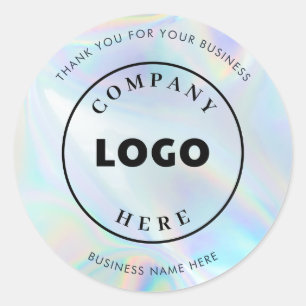 Sticker Rond Ajouter un logo d'entreprise holographique personn