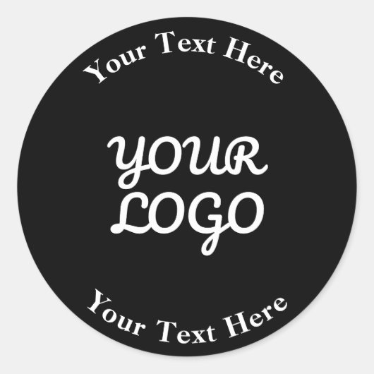 Sticker Rond Ajouter un logo modifiable noir et blanc | Petite (Devant)