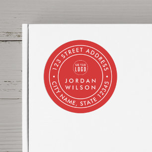 Sticker Rond Ajouter un logo rond à double bordure Adresse coul