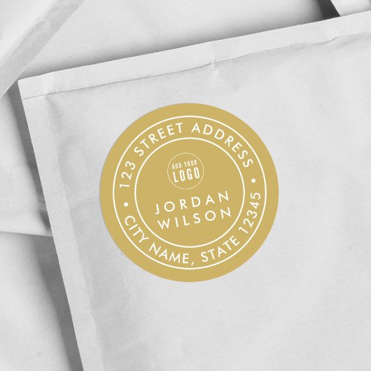 Sticker Rond Ajouter un logo rond à double bordure Adresse coul