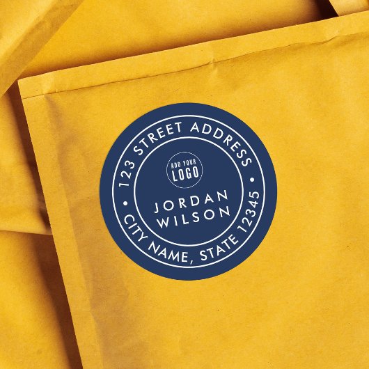 Sticker Rond Ajouter un logo rond à double bordure Adresse coul