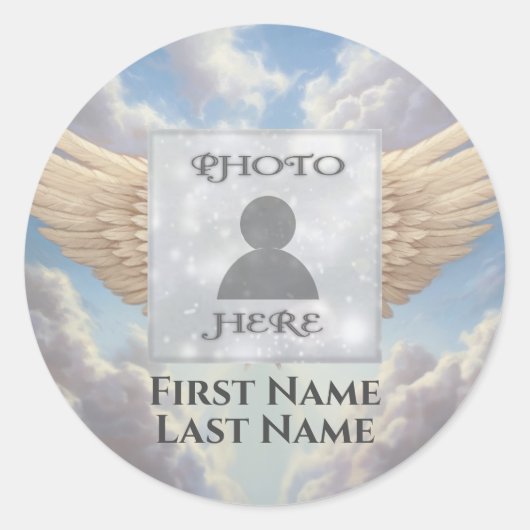 Sticker Rond Ajouter un mémorial photo (Devant)