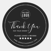Sticker Rond Ajouter un Merci de logo Laisser un commentaire Co (Devant)