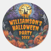 Sticker Rond Ajouter un nom Année Halloween (Devant)