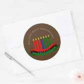 Sticker Rond Ajouter un nom Année Kwanzaa Bougies (Enveloppe)