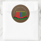Sticker Rond Ajouter un nom Année Kwanzaa Bougies (Sac)