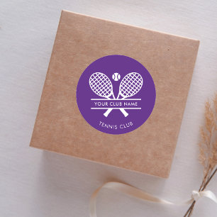 Sticker Rond Ajouter un nom de club Tennis Team Purple N'import