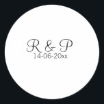 Sticker Rond Ajouter un nom de couple monogramme ajouter date a<br><div class="desc">Pour les amoureux comme nous</div>