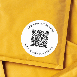 Sticker Rond Ajouter un nom et votre site Web d'entreprise Code