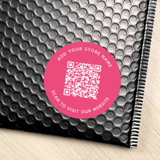 Sticker Rond Ajouter un nom et votre site Web QR Code Couleur p